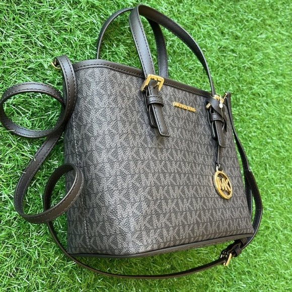 Michael Kors Jet Set Travel XS Carryall Tote Top Zip Tote Black - Picture 2 of 14